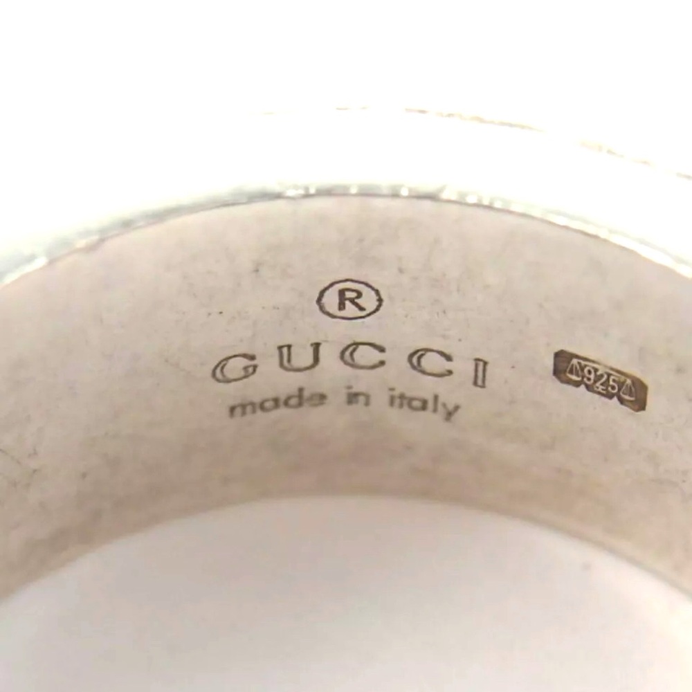 Gucci Silver Ring With G Logo Motif Fashion Handmade chic prestige - Picture 6 of 11